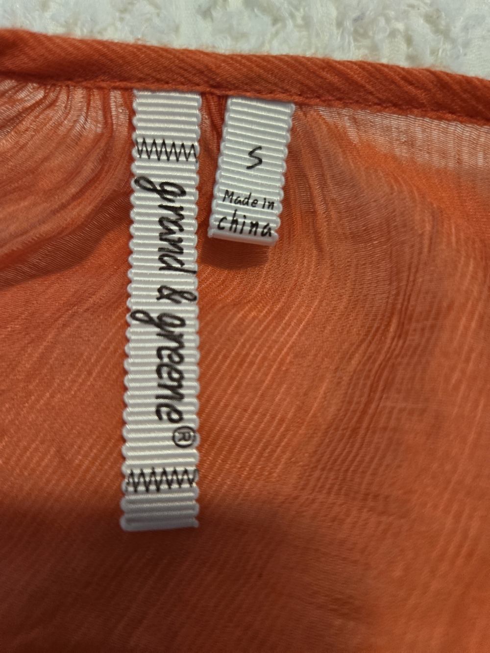 ❤️❤️❤️grand & greene Bright Orange Crochet-Trim V-Neck Tunic - Picture 2 of 5